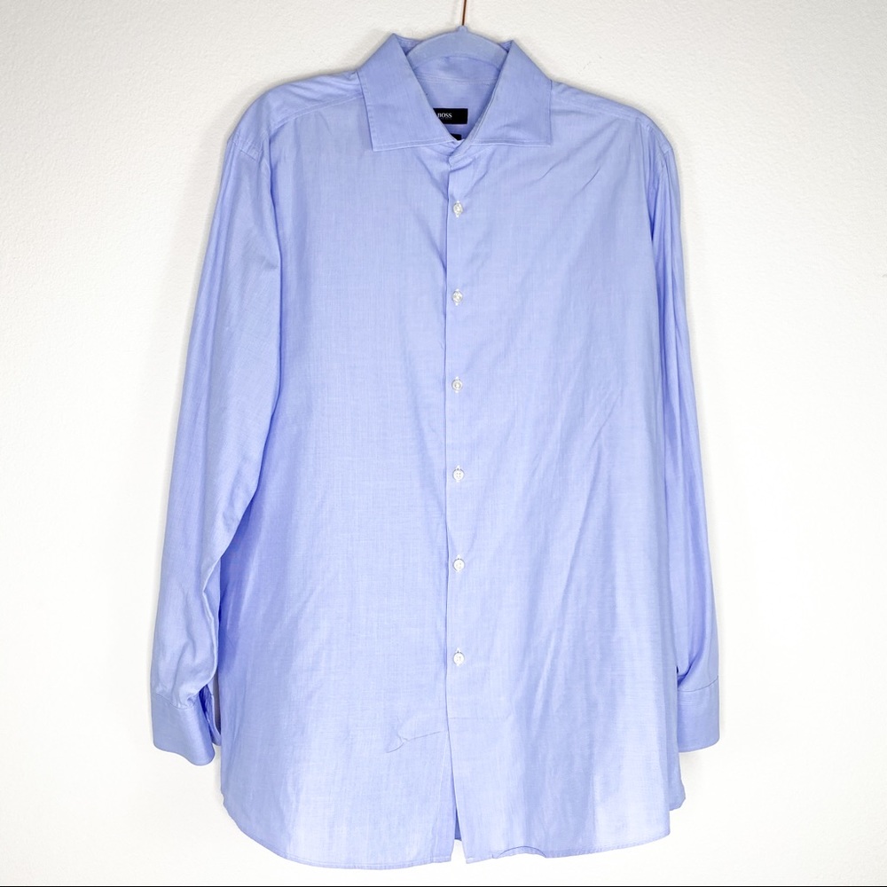 🧤SOLD🧤Hugo Boss Sharp Fit Miles Blue Dress Shirt